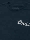 Coors Genuine Bock Beer Left Chest Front and Back Print T-Shirt - Denim Black Heather by Tee Luv