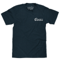 Coors Genuine Bock Beer Left Chest Front and Back Print T-Shirt - Denim Black Heather by Tee Luv