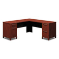 Bush Enterprise Collection Double Pedestal Desk, 70.13" x 28.63" x 29.75", Mocha Cherry, (Box 1 of 2)