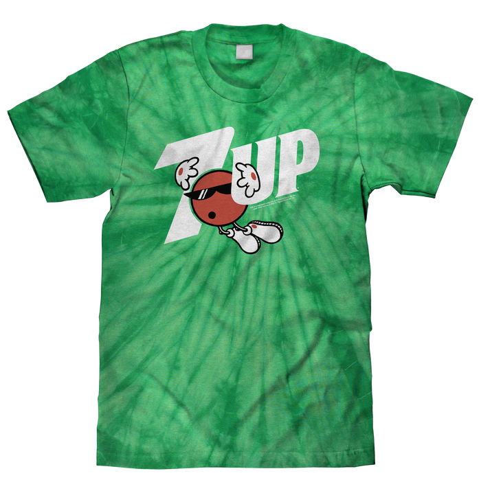 7UP Soda T-Shirt - Kelly Green Tie Dye by Tee Luv
