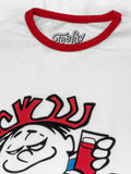 Hawaiian Punch Ringer T-Shirt - White/Red by Tee Luv