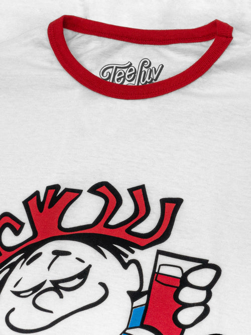 Hawaiian Punch Ringer T-Shirt - White/Red by Tee Luv