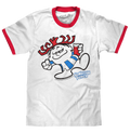 Hawaiian Punch Ringer T-Shirt - White/Red by Tee Luv