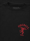Fireball Whisky Left Chest Front and Back Dragon Mascot Logo T-Shirt - Black by Tee Luv