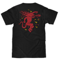 Fireball Whisky Left Chest Front and Back Dragon Mascot Logo T-Shirt - Black by Tee Luv