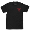 Fireball Whisky Left Chest Front and Back Dragon Mascot Logo T-Shirt - Black