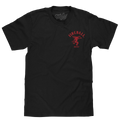 Fireball Whisky Left Chest Front and Back Dragon Mascot Logo T-Shirt - Black by Tee Luv