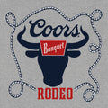 Coors Banquet Beer Rodeo Bull Front and Back Print T-Shirt - Athletic Gray Heather by Tee Luv