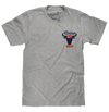 Coors Banquet Beer Rodeo Bull Front and Back Print T-Shirt - Athletic Gray Heather