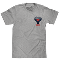 Coors Banquet Beer Rodeo Bull Front and Back Print T-Shirt - Athletic Gray Heather by Tee Luv