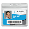 Advantus Resealable ID Badge Holders, Horizontal, Frosted 4.13" x 3.75" Holder, 3.75" x 2.62" Insert, 50/Pack