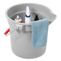 Rubbermaid 14 Quart Round Utility Bucket, Plastic, Gray, 12" dia