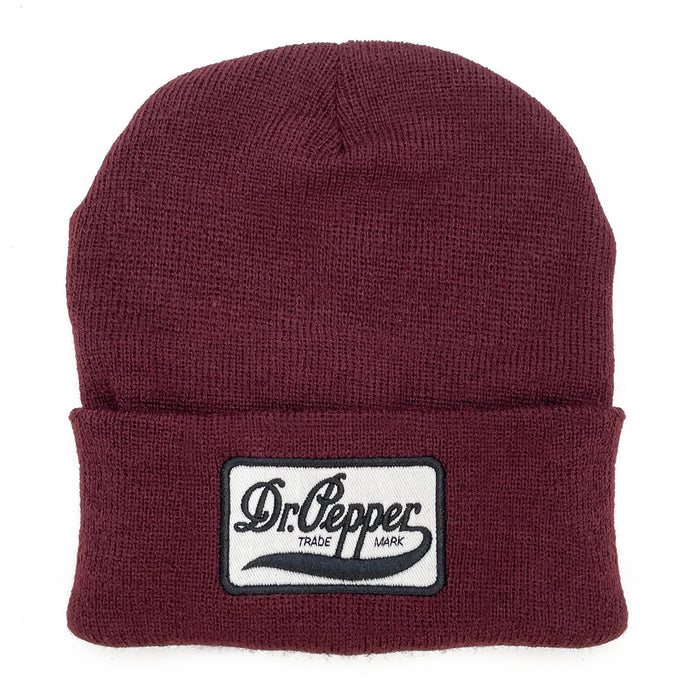 Dr Pepper Trademark Logo Beanie - Burgundy by Tee Luv
