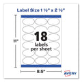Avery Oval Labels with Sure Feed and Easy Peel, 1.5 x 2.5, Glossy White, 180/Pack