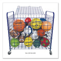 Champion Sports Lockable Ball Storage Cart, Fits Approximately 24 Balls, Metal, 37" x 22" x 20", Blue