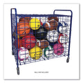 Champion Sports Lockable Ball Storage Cart, Fits Approximately 24 Balls, Metal, 37" x 22" x 20", Blue