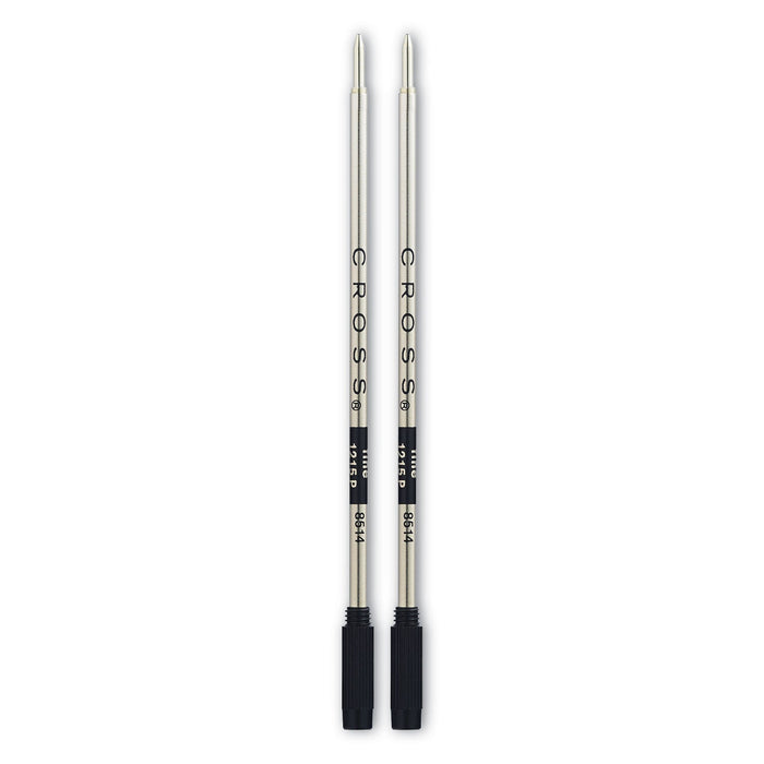 Cross Refills for Cross Ballpoint Pens, Fine Conical Tip, Black Ink, 2/Pack