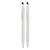 Cross Classic Century Ballpoint Pen and Pencil Set, 0.7 mm Black Pen, 0.7 mm HB Pencil, Chrome/Black Barrels