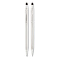 Cross Classic Century Ballpoint Pen and Pencil Set, 0.7 mm Black Pen, 0.7 mm HB Pencil, Chrome/Black Barrels