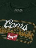 Coors Banquet Beer The Legend Since 1873 Rocky Mountains T-Shirt - Forest Green by Tee Luv