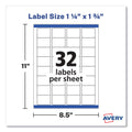 Avery Removable Durable White Rectangle Labels w/ Sure Feed, 1.25 x 1.75, 256/PK