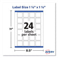 Avery Square Labels with Sure Feed and TrueBlock, 1.5 x 1.5, White, 600/Pack