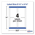 Avery Removable Print-to-the-Edge White Labels w/ Sure Feed, 3.5 x 4.75, 32/Pack