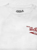 Faded Drink Dr Pepper Vintage Logo Front and Back Print T-Shirt - White by Tee Luv