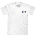 Miller Lite Beer Front and Back Print T-Shirt - White by Tee Luv