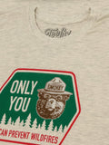 Retro Smokey Bear Only You Can Prevent Wildfires T-Shirt - Oatmeal Heather by Tee Luv
