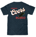 Original Coors Rodeo Cowboy Front and Back Print T-Shirt - Denim Black Heather by Tee Luv