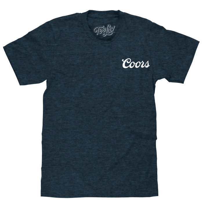 Original Coors Rodeo Cowboy Front and Back Print T-Shirt - Denim Black Heather by Tee Luv