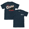 Original Coors Rodeo Cowboy Front and Back Print T-Shirt - Denim Black Heather by Tee Luv