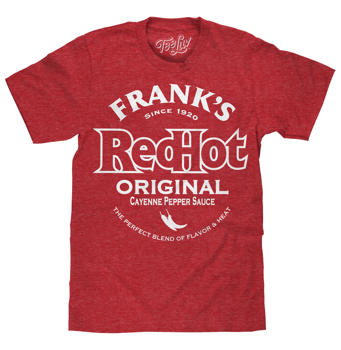 Frank's Red Hot T-Shirt - Heather Red by Tee Luv