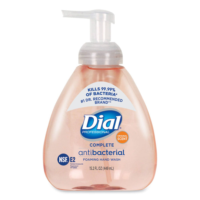 Dial Antibacterial Foaming Hand Wash, Original, 15.2 oz Pump, 4/Carton