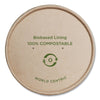 World Centric Paper Lids for Bowls, 4.6" Diameter, Kraft, 500/Carton