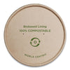 World Centric Paper Lids for Bowls, 3.6" Diameter, Kraft, 500/Carton