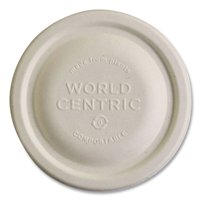 World Centric Fiber Lids for Bowls, 3.7" Diameter, Natural, Paper, 1,000/Carton