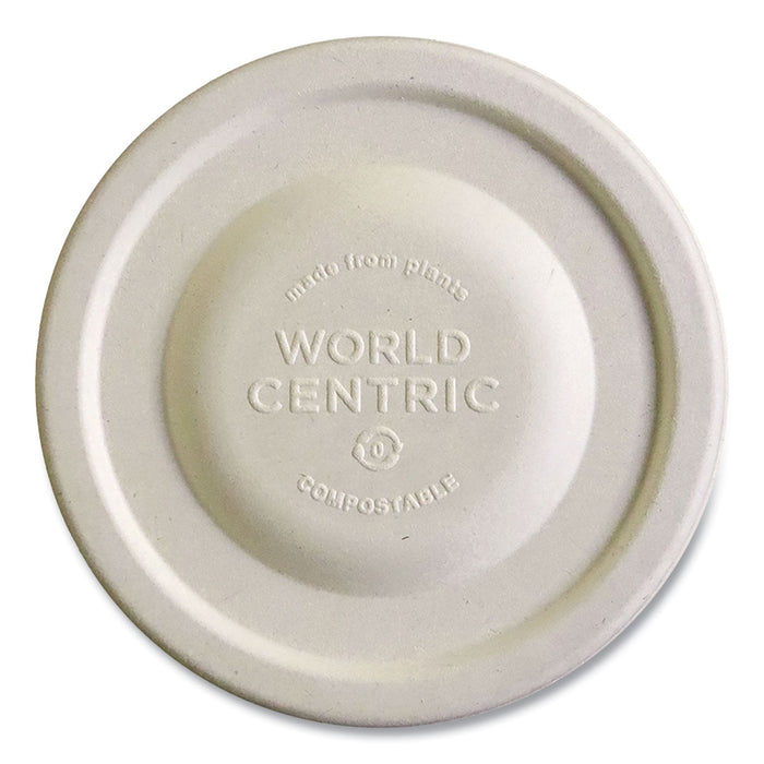 World Centric Fiber Lids for Bowls, 4.7" Diameter, Natural, Paper, 1,000/Carton