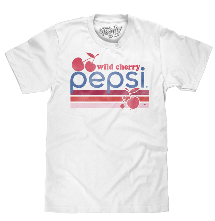 Vintage Wild Cherry Pepsi Logo T-Shirt - White by Tee Luv