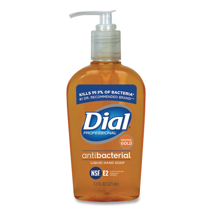 Dial Gold Antibacterial Liquid Hand Soap, Floral, 7.5 oz Pump, 12/Carton