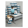 Bankers Box LIBERTY Plus Heavy-Duty Strength Storage Boxes, Letter Files, 12.25" x 24.13" x 10.75", White/Blue, 12/Carton