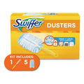 Swiffer Dusters Starter Kit, Dust Lock Fiber, 6" Handle, Blue/Yellow