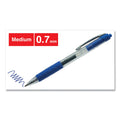 Universal Comfort Grip Gel Pen, Retractable, Medium 0.7 mm, Blue Ink, Clear/Blue Barrel, 36/Pack