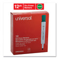 Universal Dry Erase Marker, Broad Chisel Tip, Green, Dozen