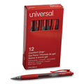 Universal Comfort Grip Gel Pen, Retractable, Medium 0.7 mm, Red Ink, Translucent Red Barrel, Dozen