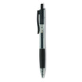 Universal Comfort Grip Gel Pen, Retractable, Medium 0.7 mm, Black Ink, Smoke Barrel, Dozen