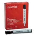Universal Dry Erase Marker, Broad Chisel Tip, Black, Dozen