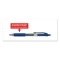 Universal Comfort Grip Gel Pen, Retractable, Medium 0.7 mm, Blue Ink, Clear/Blue Barrel, 36/Pack