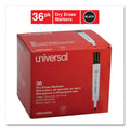 Universal Dry Erase Marker Value Pack, Broad Chisel Tip, Black, 36/Pack